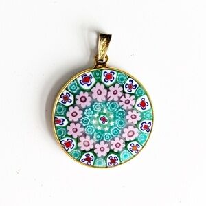 vintage floral murano class pendant